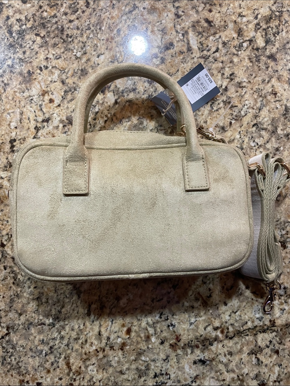 Universal Thread Suede Top-Handle Satchel with Detachable Strap